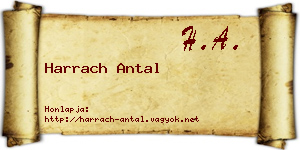 Harrach Antal névjegykártya